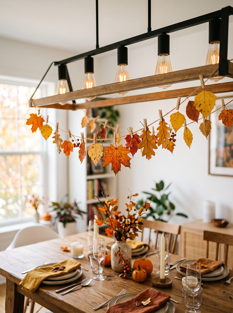 Herfstslinger van bladeren