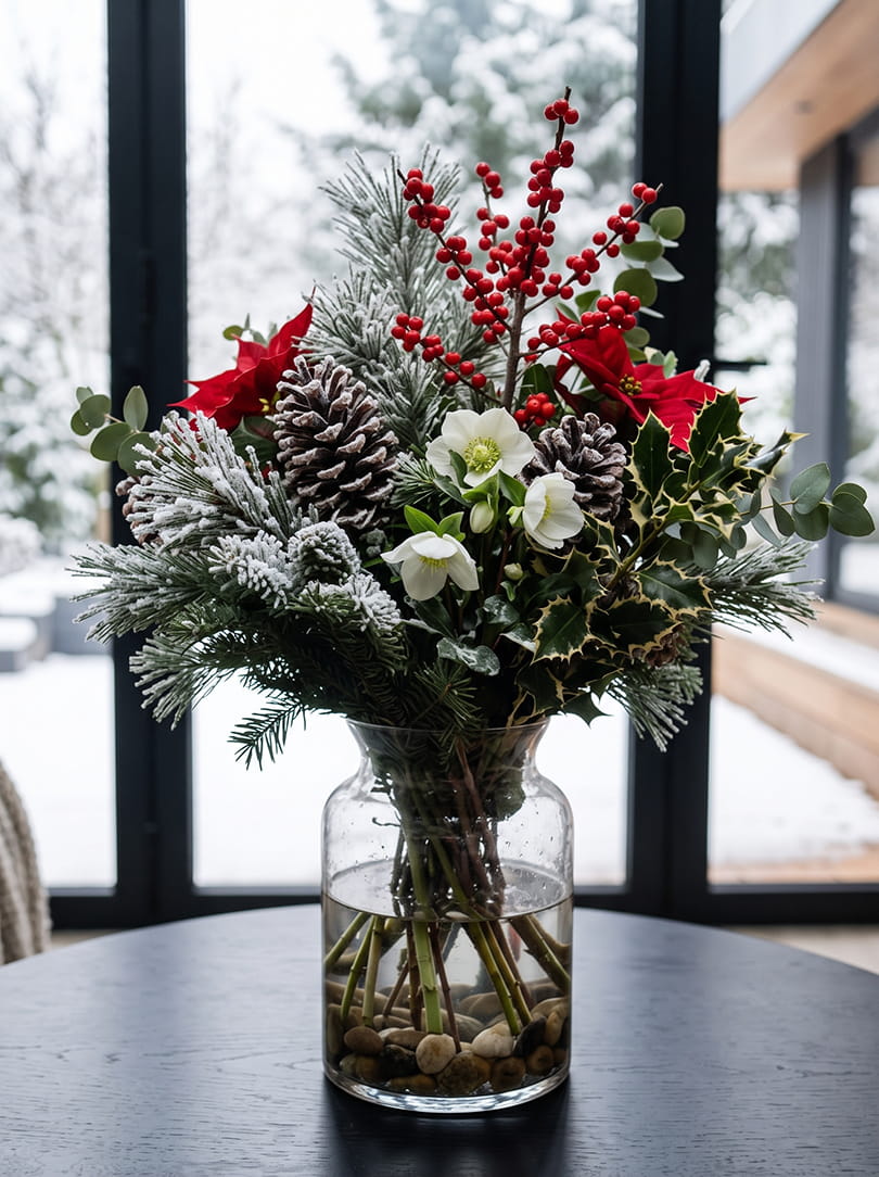 Zelf een kerstboeket maken inspiratie