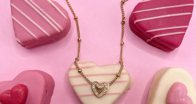 Shop de leukste valentijnscadeaus bij Olivia & Kate, zoals deze hartjesketting
