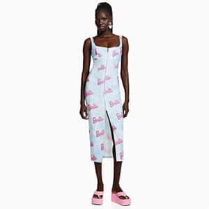Midi-jurk met Barbie-print