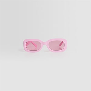 Rechthoekige zonnebril roze