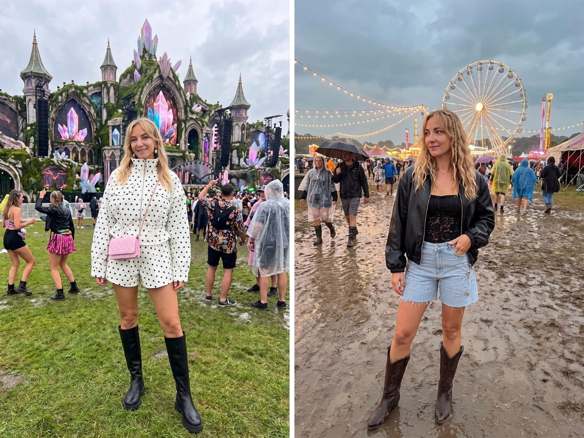 2 festival outfits bij regen