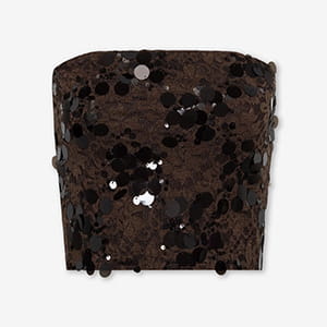 SEQUIN LACE BANDEAU TOP BRUIN