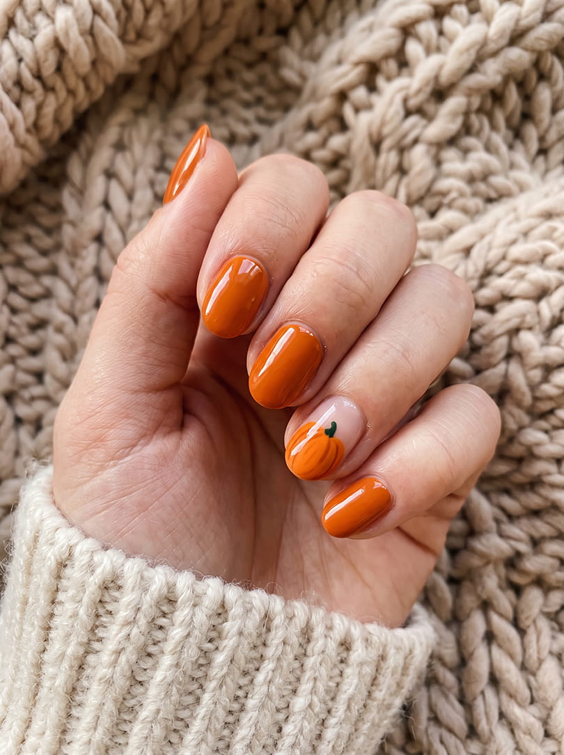 Halloween nagels makkelijk pompoen