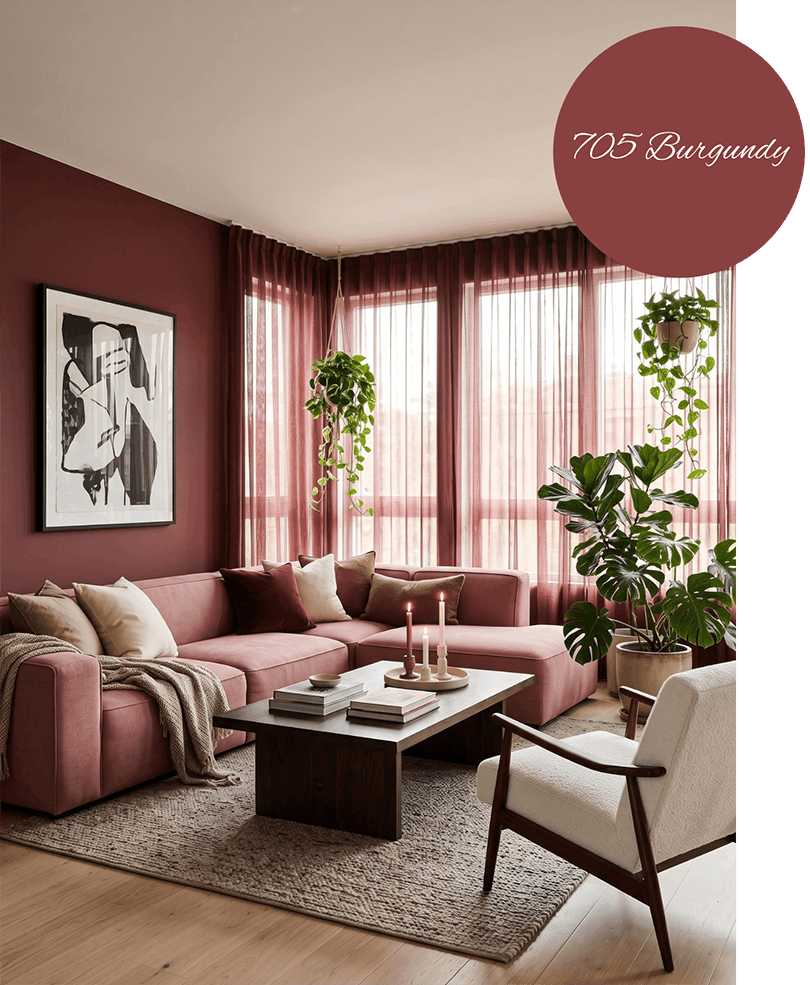705 burgundy muurverf van Abbondanza